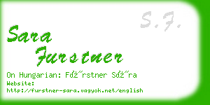 sara furstner business card